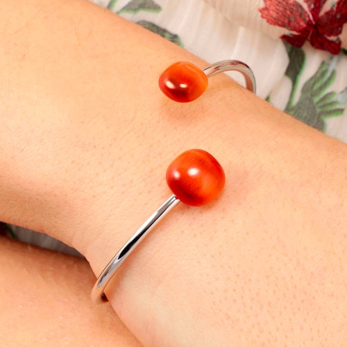 Morellato Gemma bangle ss wcoral cat eye arg.925 donna SAKK110