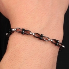 Bracciale SECTOR uomo Energy acciaio nero - 22 cm