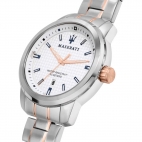 Maserati Successo ext 44mm 3h white dial br ss