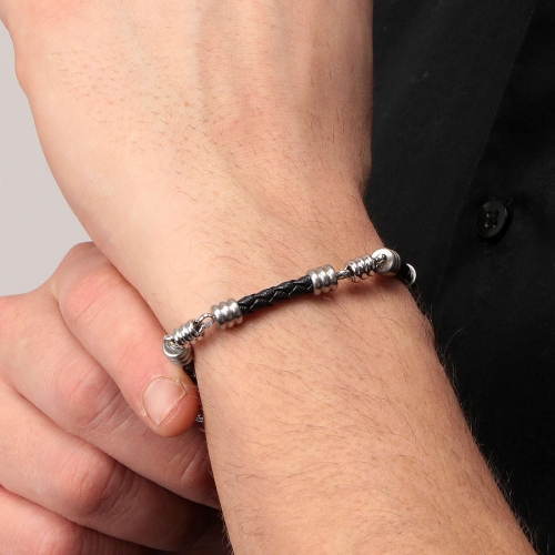 Morellato Cross br blk leather+knot 210mm