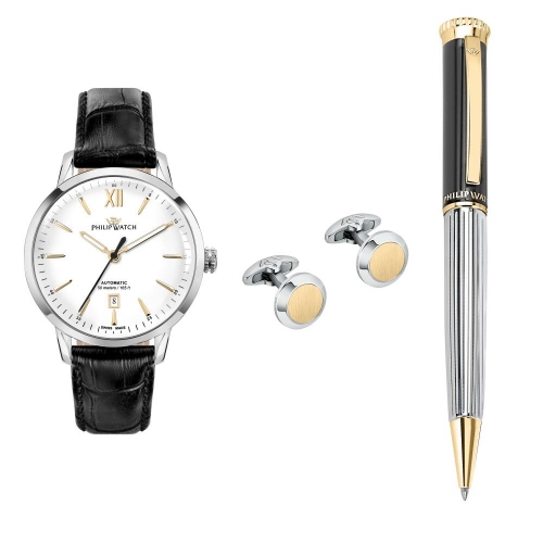 Philip Watch Sunray 41mm auto white dial blk...
