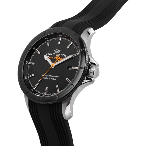 Philip Watch Grand reef 43mm 3h black dial black st uomo