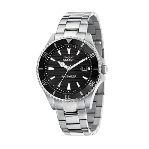 Sector 230 43mm auto 3h black dial br ss