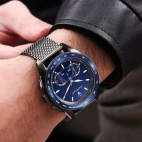Maserati Traguardo 45mm chr blue dial gun br