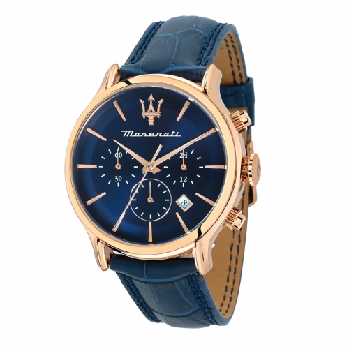 Orologio MASERATI uomo Epoca cronografo pelle blu
