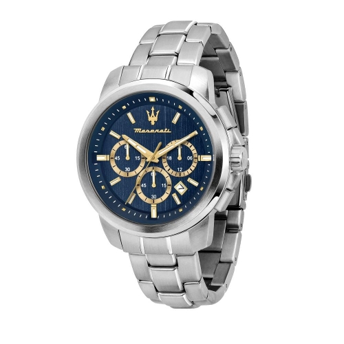 Maserati Successo 44mm chr blue dial yg det br ss
