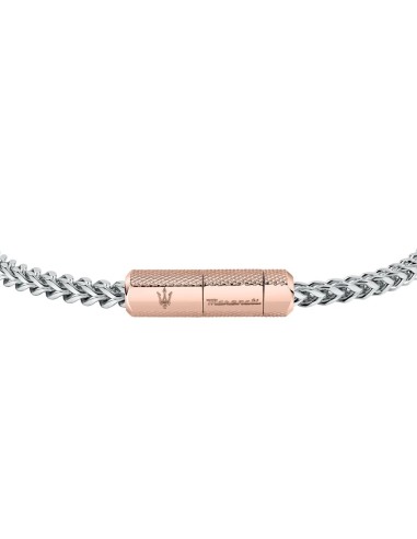 Bracciale MASERATI uomo Logo acciaio / tag oro...