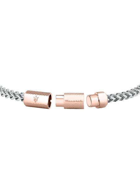Bracciale MASERATI uomo Logo acciaio / tag oro rosa