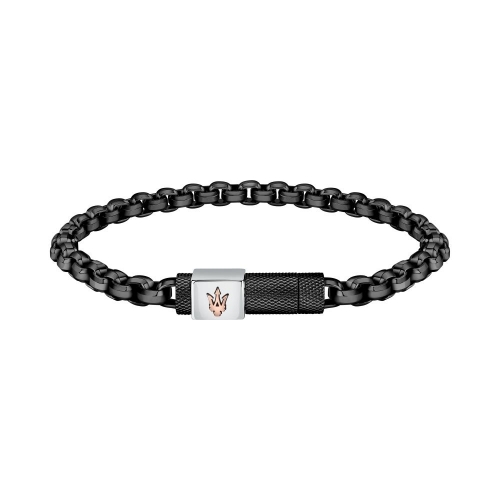Bracciale MASERATI uomo Iconic acciaio nero /...