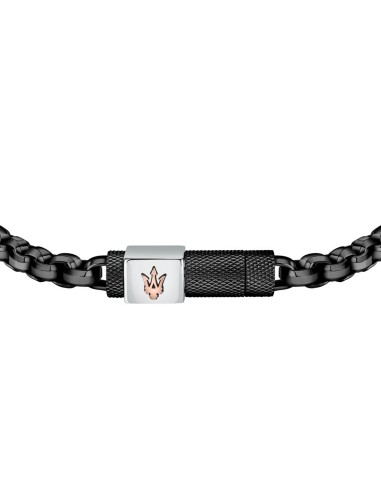 Bracciale MASERATI uomo Iconic acciaio nero /...