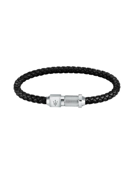 Maserati Jewels – Bracciale Uomo Pelle Nera e Acciaio (JM223AVE17)