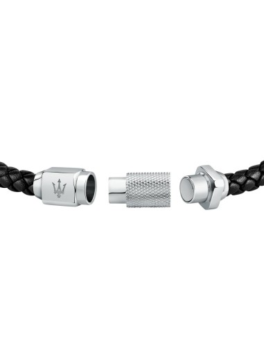 Maserati Jewels – Bracciale Uomo Pelle Nera e...