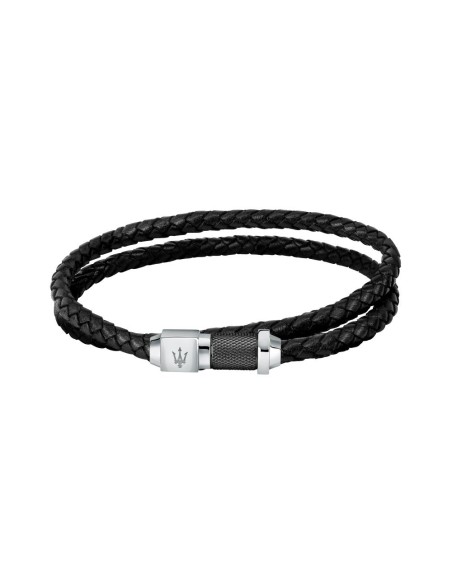 Bracciale MASERATI uomo pelle intrecciata / acciaio
