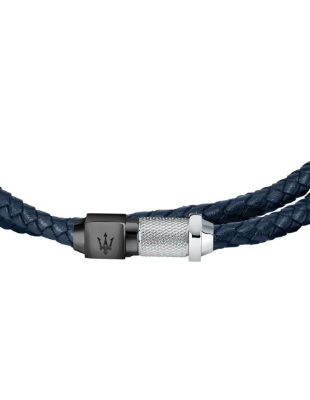 Bracciale MASERATI uomo pelle blu / acciaio (JM223AVE19)