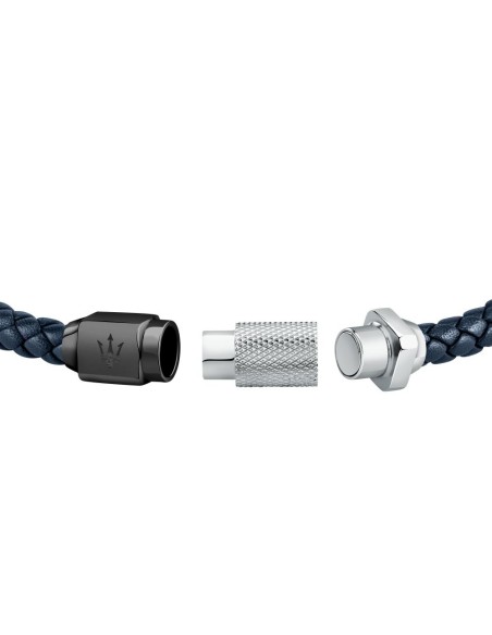 Bracciale MASERATI uomo pelle blu / acciaio (JM223AVE19)
