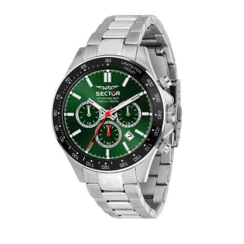 Sector 230 43mm chro green dial br ss