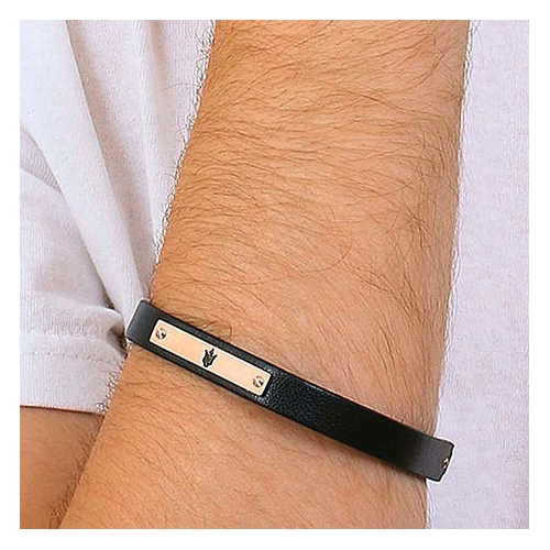 Bracciale MASERATI uomo pelle nero / oro