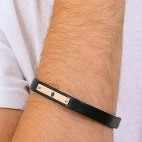 Bracciale MASERATI uomo pelle nero / oro