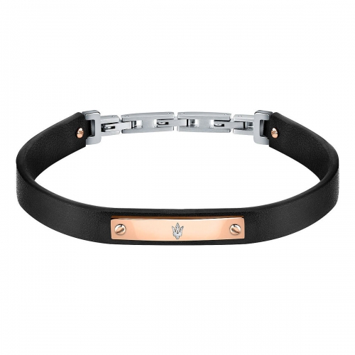 Bracciale MASERATI uomo pelle nero / oro