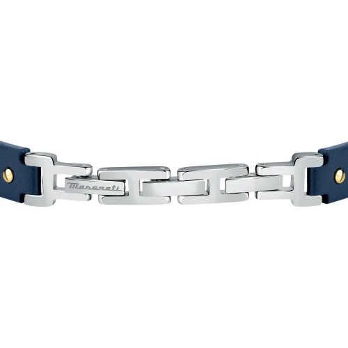 Bracciale MASERATI uomo pelle blu / acciaio