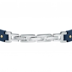 Bracciale MASERATI uomo pelle blu / acciaio