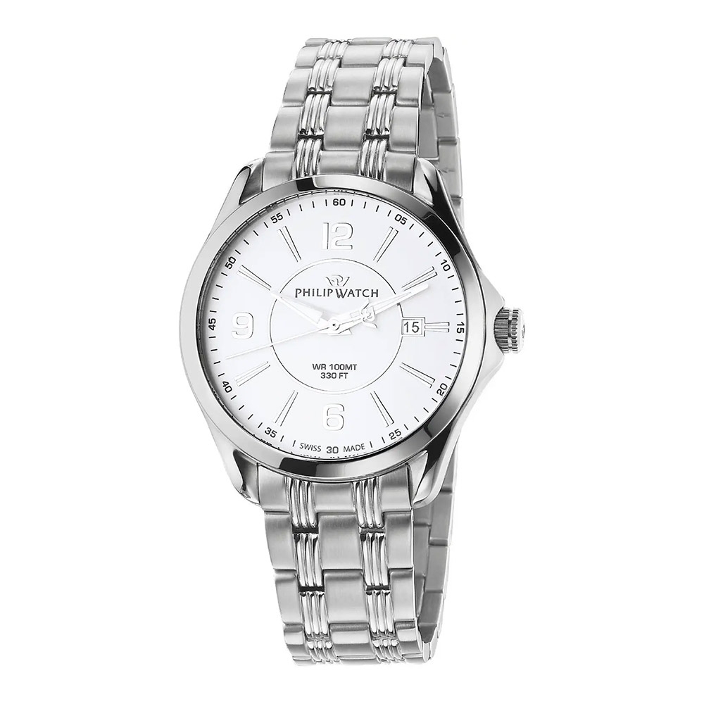 LÈMAN Orologio Uomo In Acciaio E Pelle Naturale – Movimento Quarzo Con Data – Cassa 41mm, Vetro Zaffiro, Impermeabile 5 ATM – Modello R0451114002