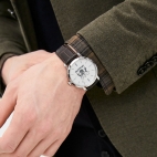 Trussardi T-couple 41mm 3h wsilver dial brown st