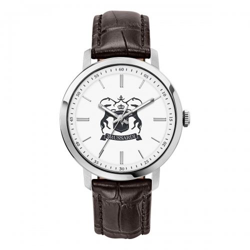 Trussardi T-couple 41mm 3h wsilver dial brown st