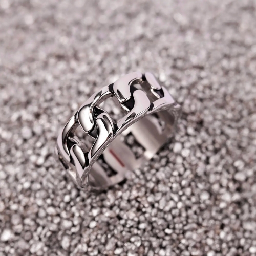 Anello Sector uomo Row intrecciato acciaio