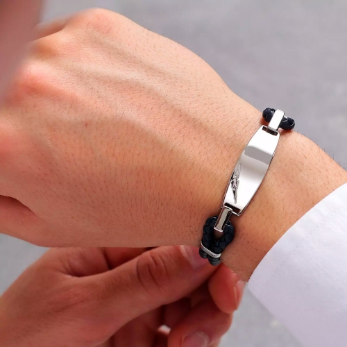 Bracciale SECTOR uomo Bandy corda blu / acciaio