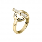 Anello MORELLATO donna Abbraccio acciaio dorato / cristalli