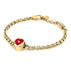 Bracciale MORELLATO donna Drops acciaio dorato / cuore rosso