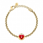 Bracciale MORELLATO donna Drops acciaio dorato / cuore rosso