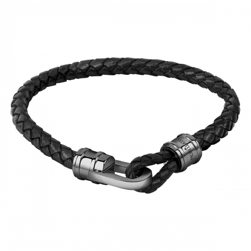 Bracciale MORELLATO uomo Moodly pelle nero /...