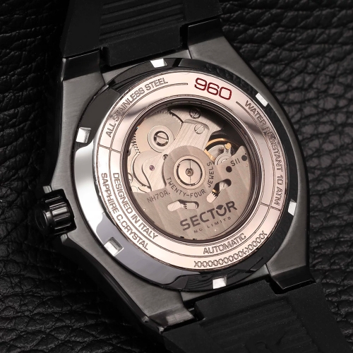Sector 960 43mm auto black dial black st maschile R3221528001