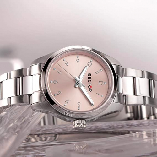 Sector 270 30mm 3h pink dial br ss
