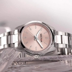 Sector 270 30mm 3h pink dial br ss