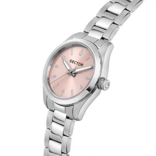 Sector 270 30mm 3h pink dial br ss