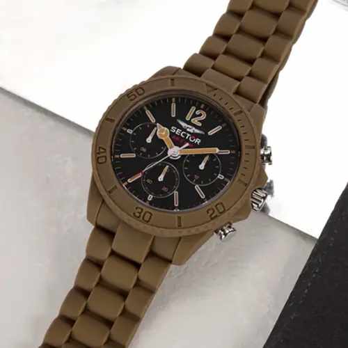 Orologio SECTOR uomo Diver multi gomma marrone...