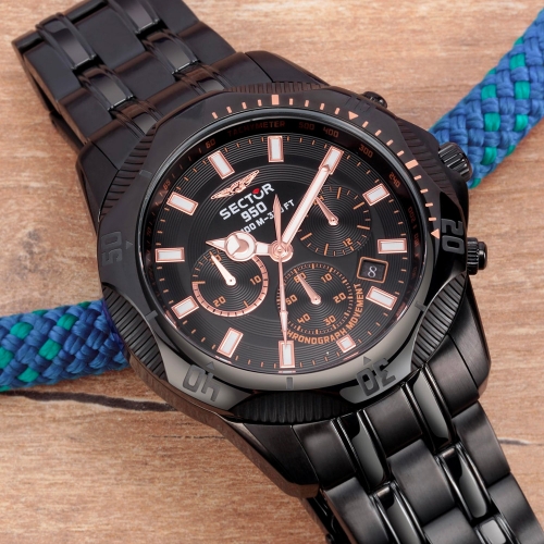 Sector 950 44mm chr black dial br ip black maschile R3273981008