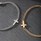 Bracciale MORELLATO uomo Cross acciaio dorato / cristalli bianchi