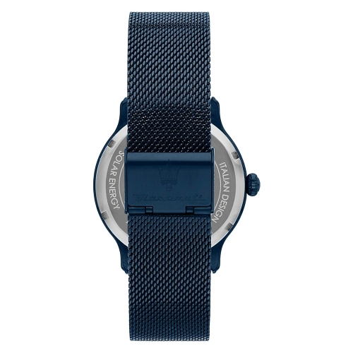 Orologio MASERATI uomo Solar acciaio mesh blu /...