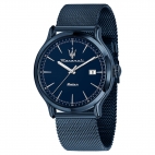 Orologio MASERATI uomo Solar acciaio mesh blu / solare