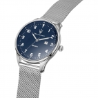 Orologio MASERATI uomo Tradizione Solar acciaio mesh / blu