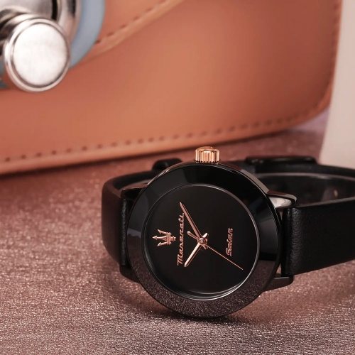 Orologio MASERATI donna Successo Solar pelle nera