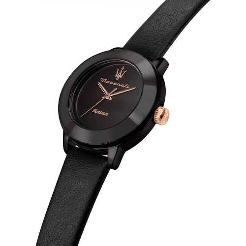 Orologio MASERATI donna Successo Solar pelle nera