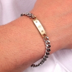 Bracciale MASERATI uomo acciaio dorato e diamante naturale