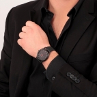 Orologio TRUSSARDI uomo T-light Day-date pelle nero