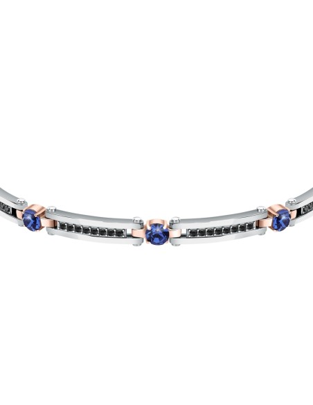 Bracciale Uomo Morellato Urban Acciaio Blue & Black Zirconi (SABH23)