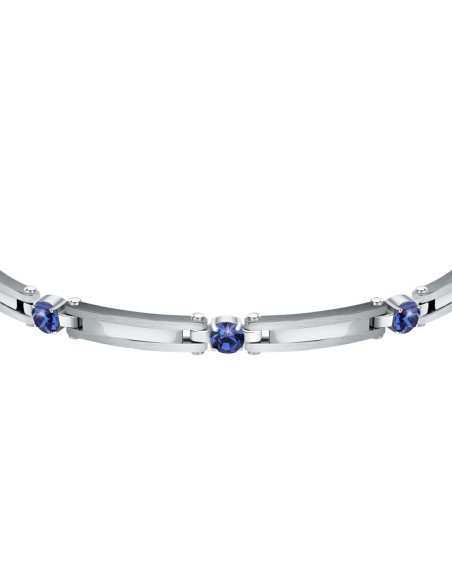 Bracciale MORELLATO uomo Motown acciaio / pietre blu